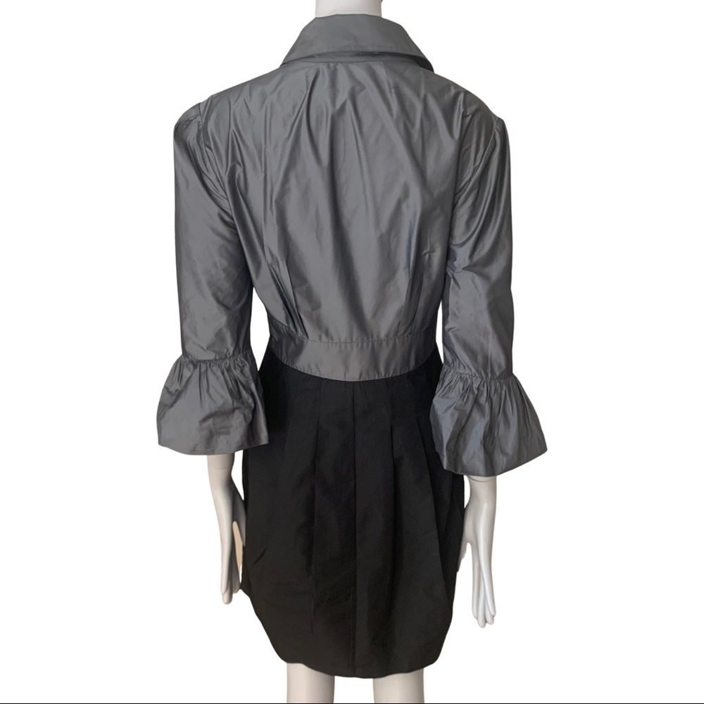 BCBGMAXAZRIA Natasha Embellished Bell Sleeve Taffeta Dress Party - Picture 13 of 16